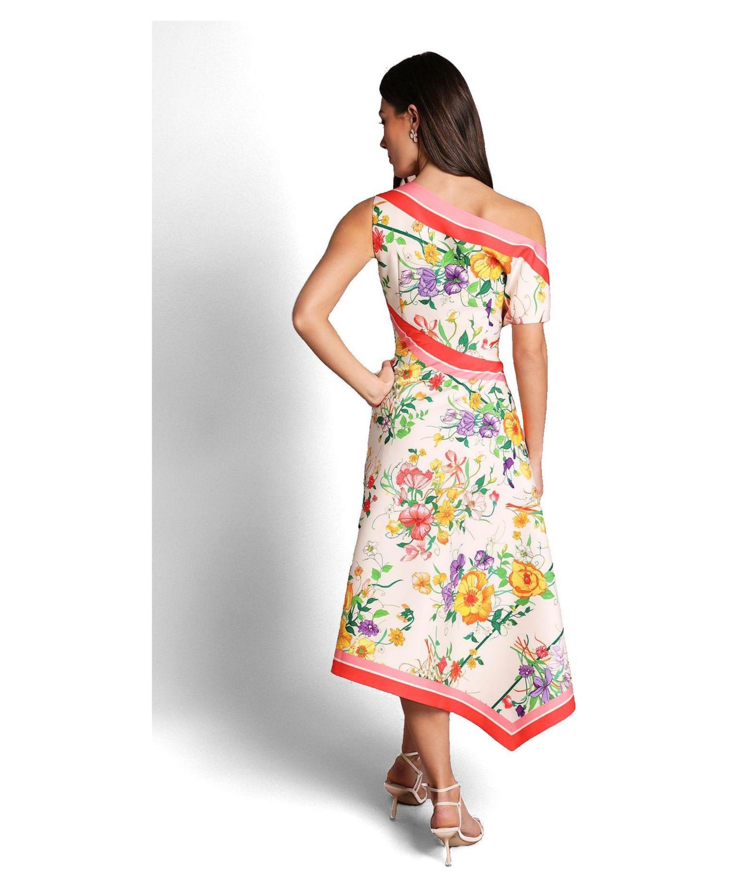Women's Off Shoulder Satin Midi Dress