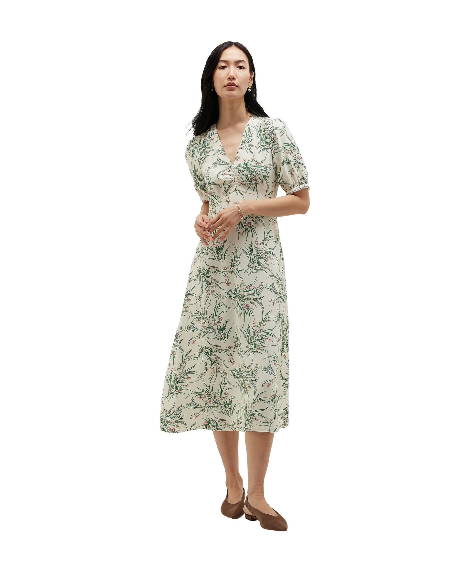 Women's Viviene Textured Tie Waist Midi Dress