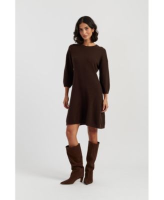 Women's Wool-Cashmere Wide-Sleeve Dress