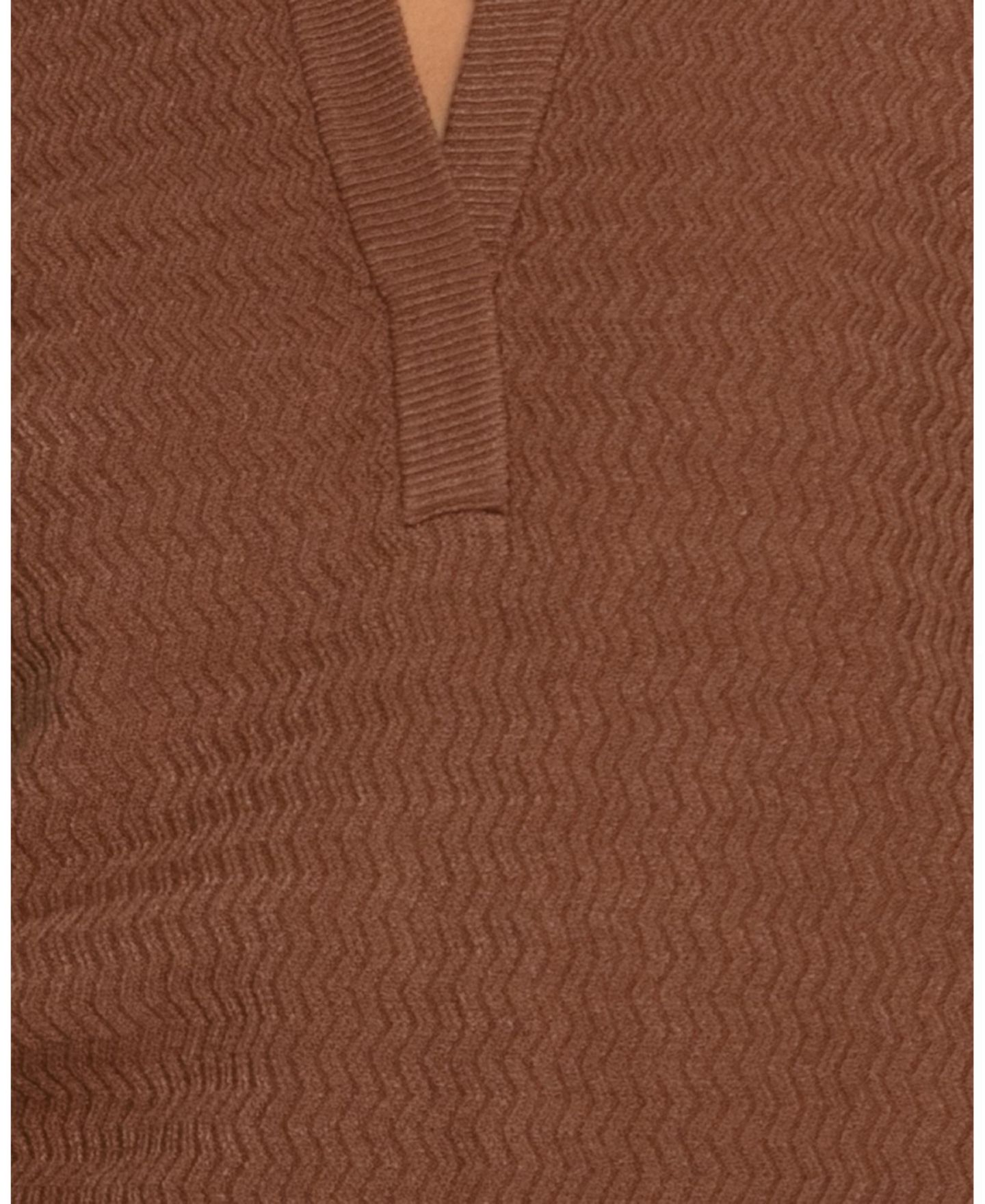 Женский топ Belle & Bloom Frankie Textured Knitted Long Sleeve, цвет: Шоколадный — фото 4