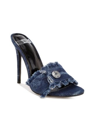 Women's Claudia Distressed Denim Stiletto Sandals