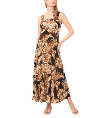 Women's Square Neck Sleeveless Maxi Dress