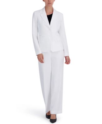 Women's Four-Pocket Jacket & Fly-Front Wide-Leg Pants Suit