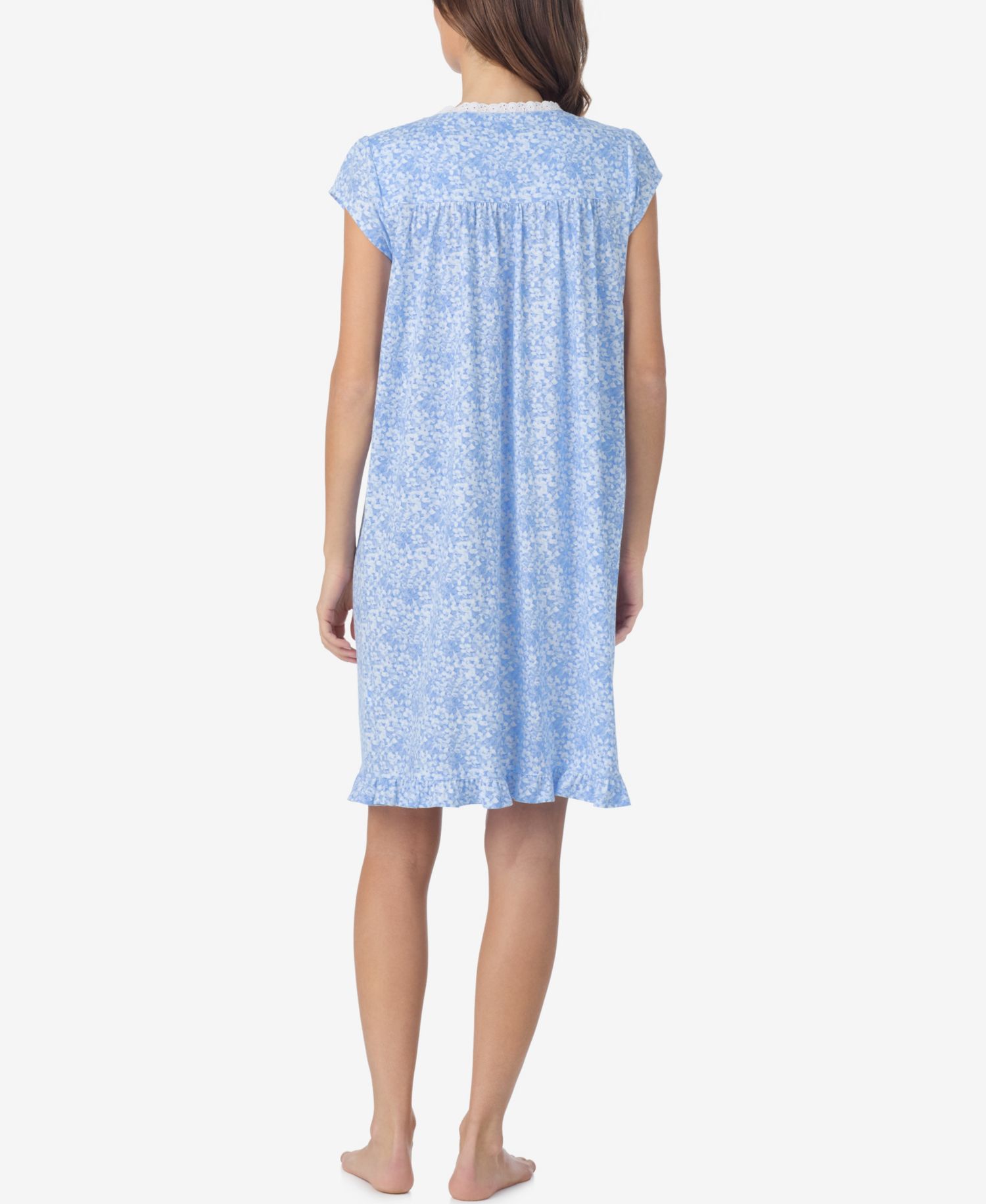 Women's Floral Print Cap-Sleeve Short Nightgown