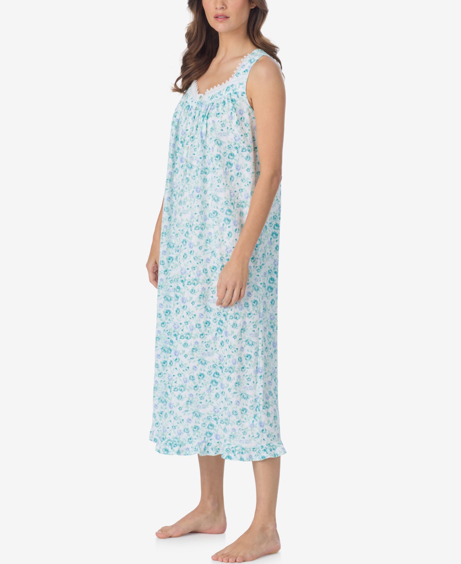 Women's Sleeveless Cotton Jersey Knit Long Nightgown