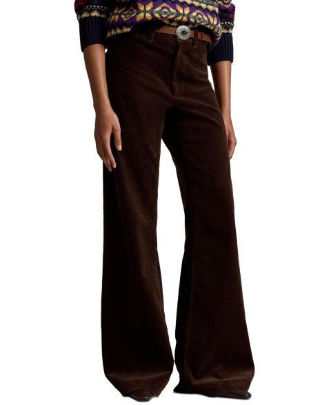 Женские брюки Polo Ralph Lauren Beaton Corduroy Flared, цвет: Коричневый