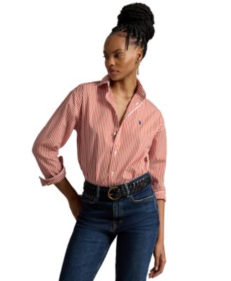 Women's Relaxed-Fit Striped Cotton Shirt