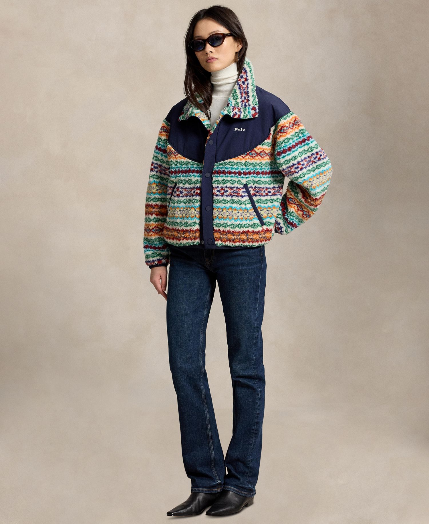 Women's Fair Isle Mock-Neck Jacket