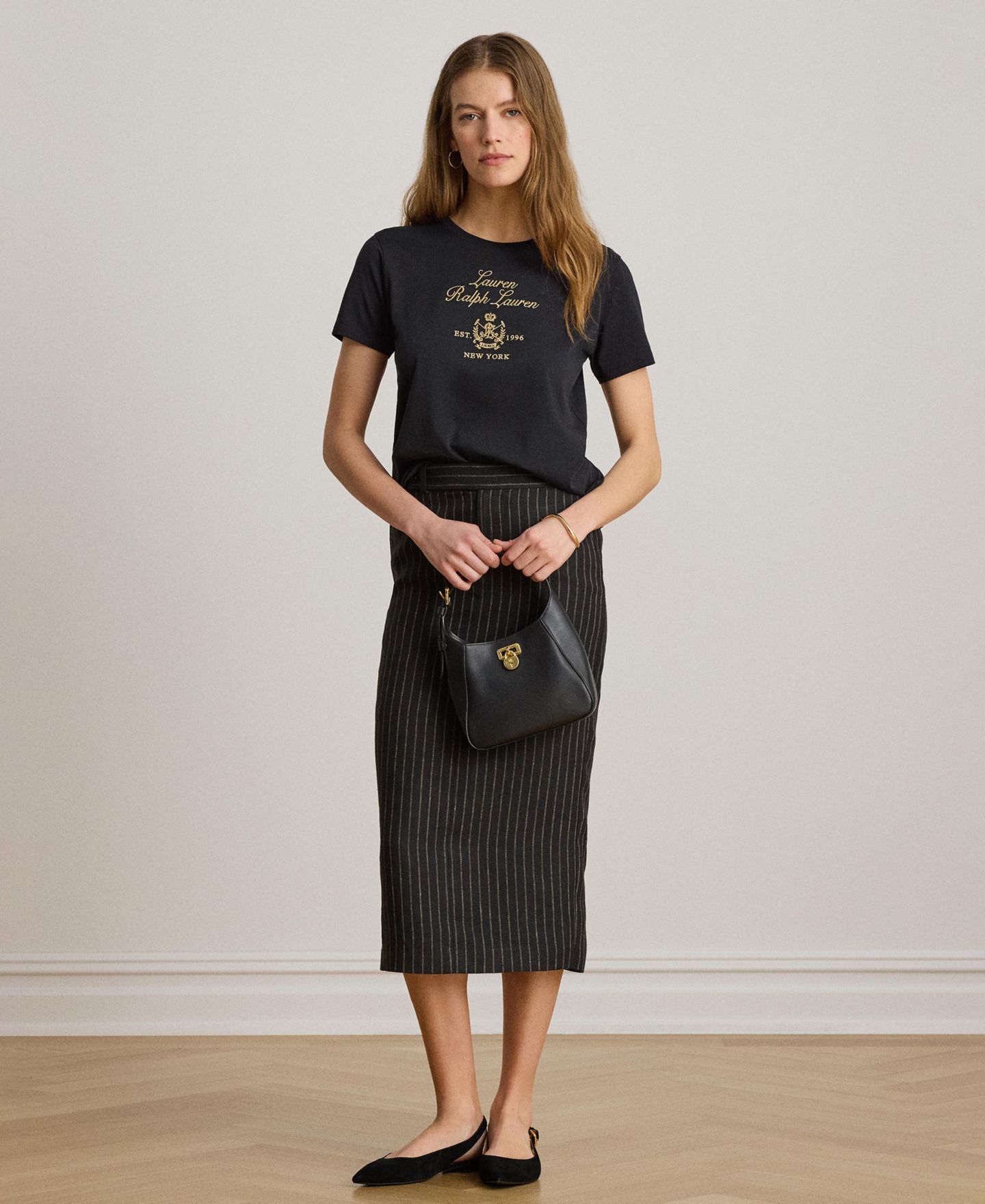 Женская футболка Lauren Ralph Lauren Crewneck Short-Sleeve T-Shirt, цвет: Чёрный — фото 2