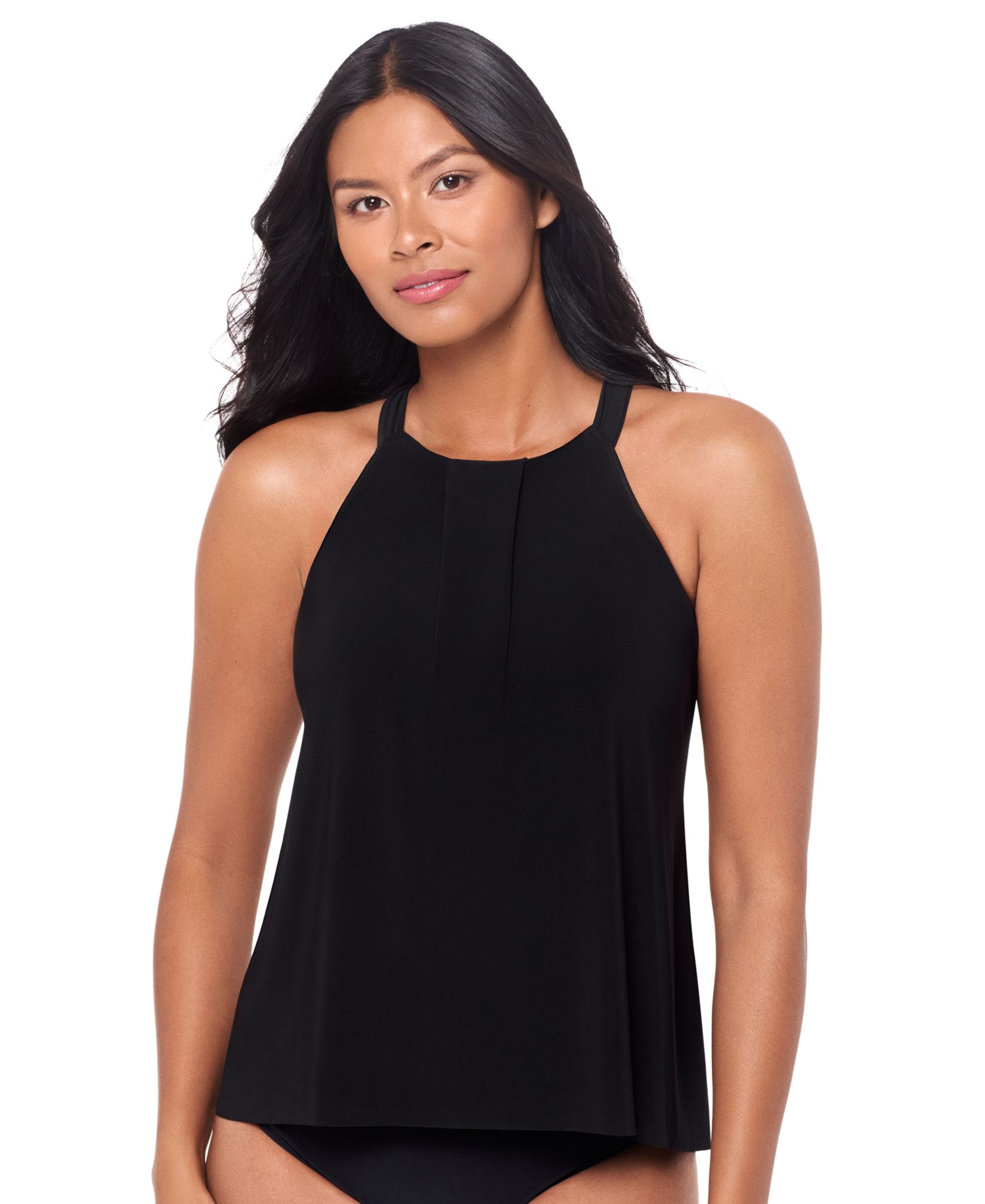 Women's Solid Esme High-Neck Tankini Top