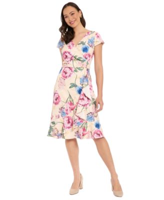 Petite Printed Ruffle Detail Dress