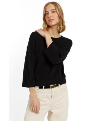 Women's Cloud Cashmere Cropped Sleeve Sweater