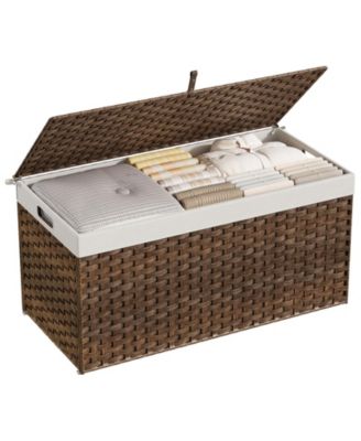 Storage Basket with Lid and Handles for Home Organization and Clutter Control