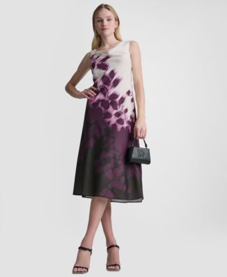 dkny silk dress VTG DKNY Donna Karan New York Silk Paisley Print Pussybow Dress Size 6