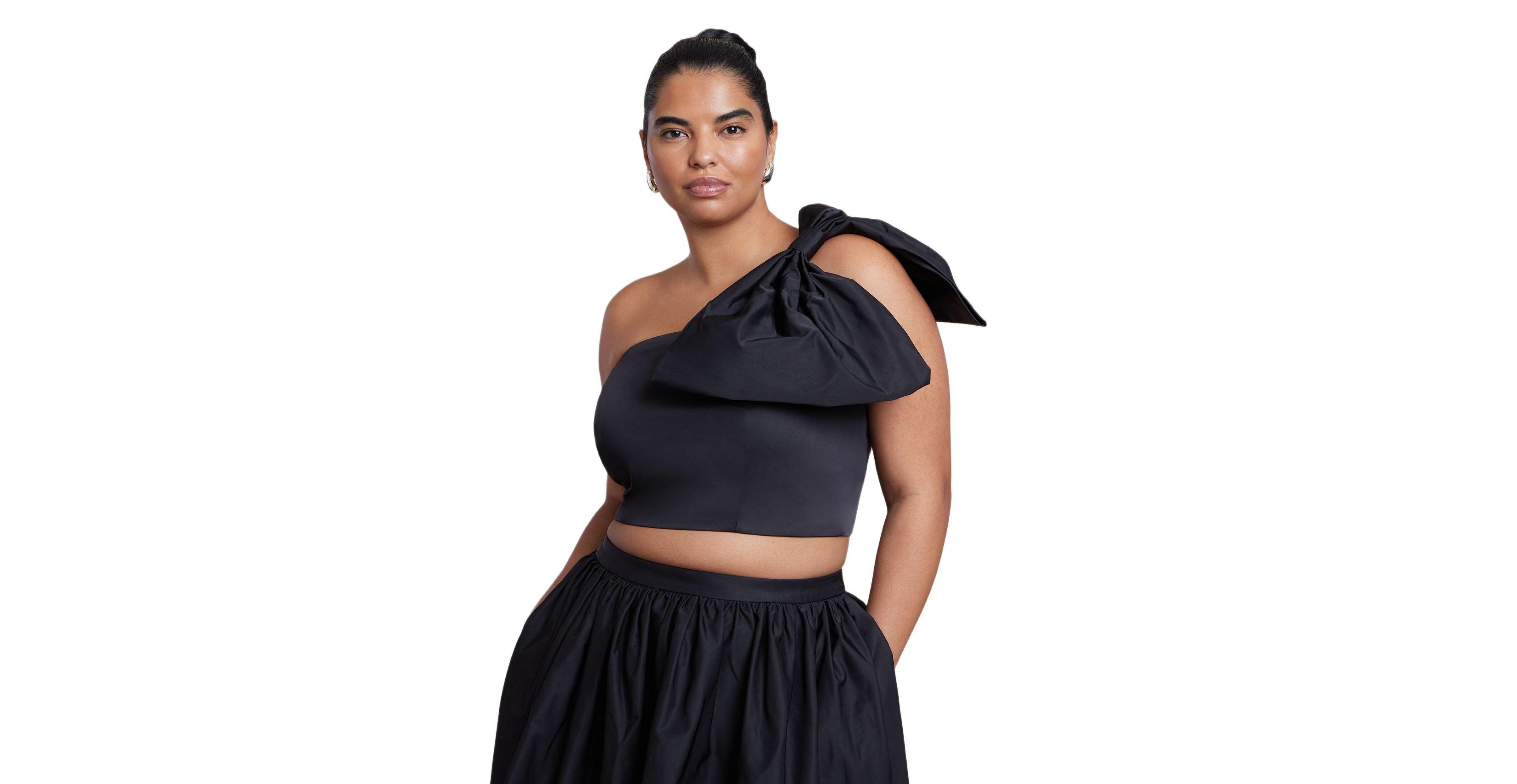 Eloquii Plus Size Women's with Large Bow Crop Women's Top