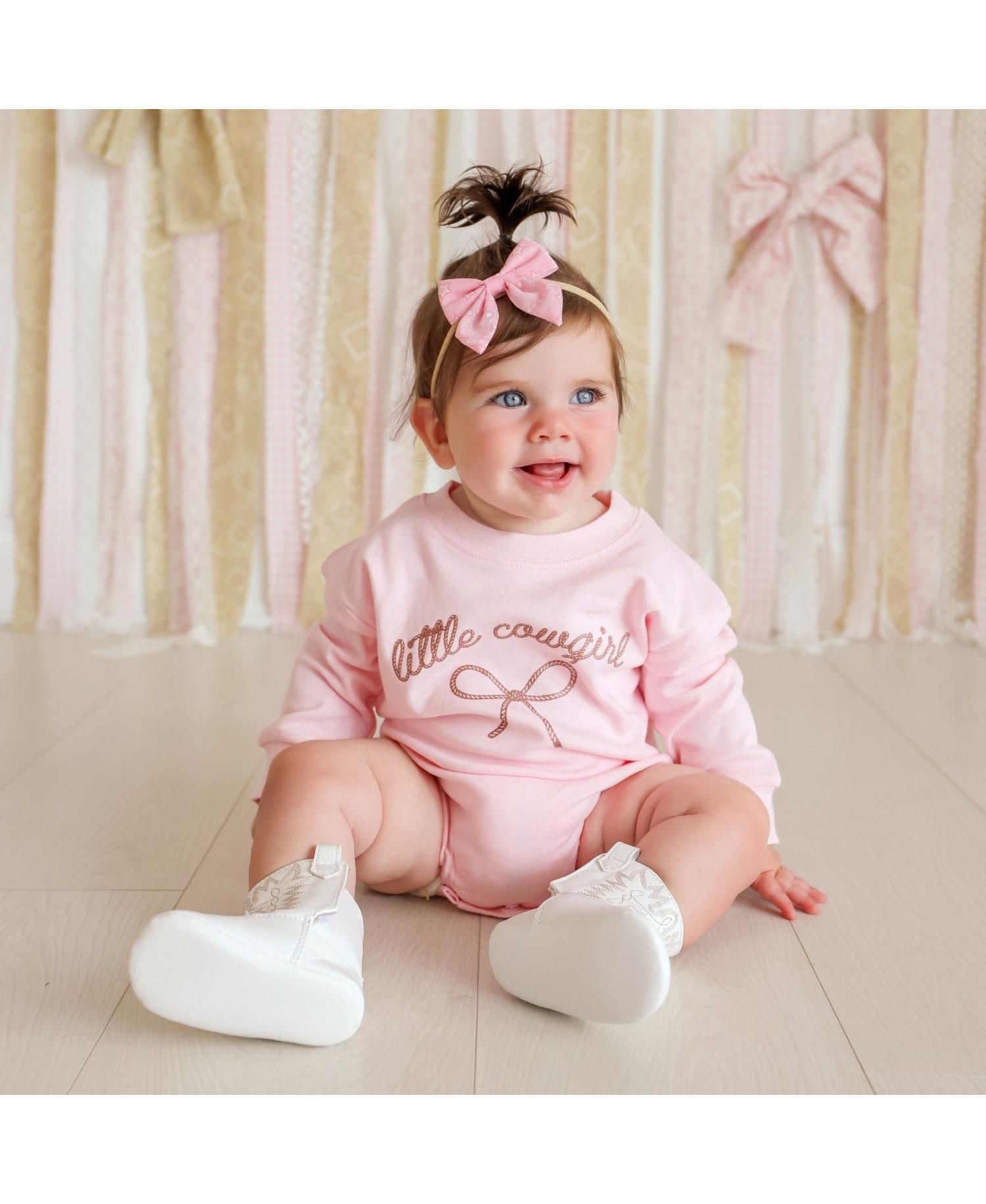 Baby Girls (size 0to3m to 12 -18m ) Little Cowgirl Western Long Sleeve Romper