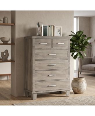 31.5"W x 15.75"D x 45.5"H 6-Drawer Vertical Storage Chest Dresser with Engineered Wood