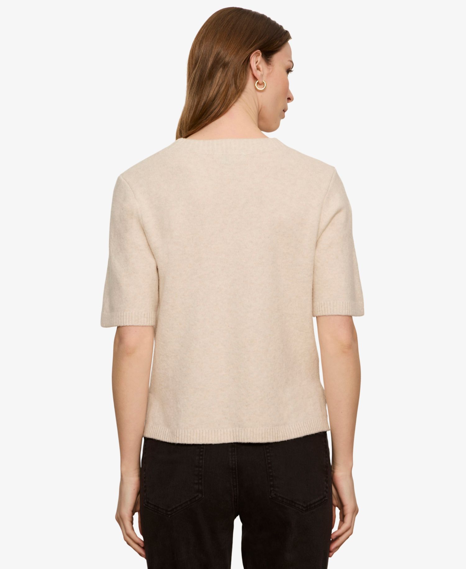 Petite Short-Sleeve Crewneck Sweater