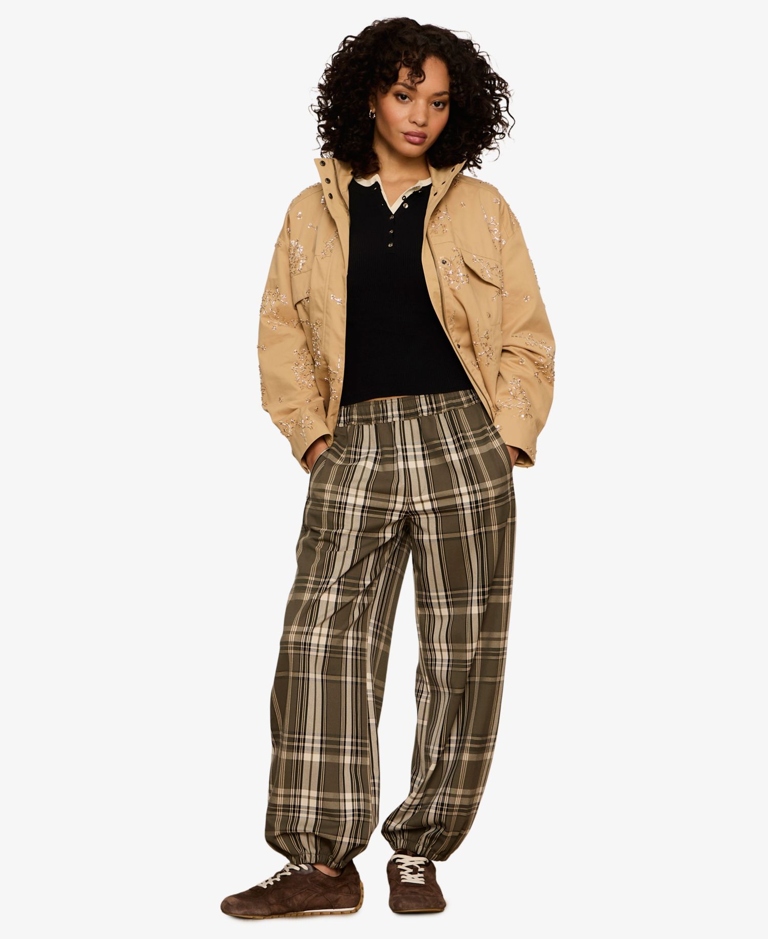Petite Micro Balloon Wide-Leg Pants