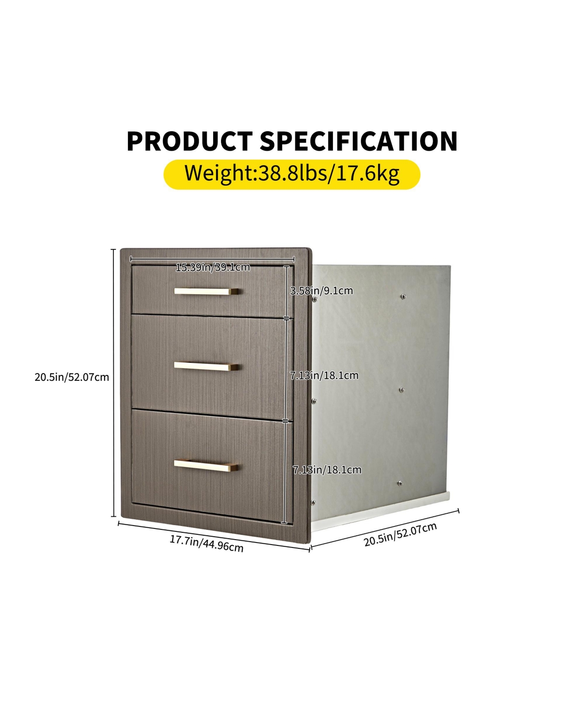 homfan Stainless Steel Storage Cabinet