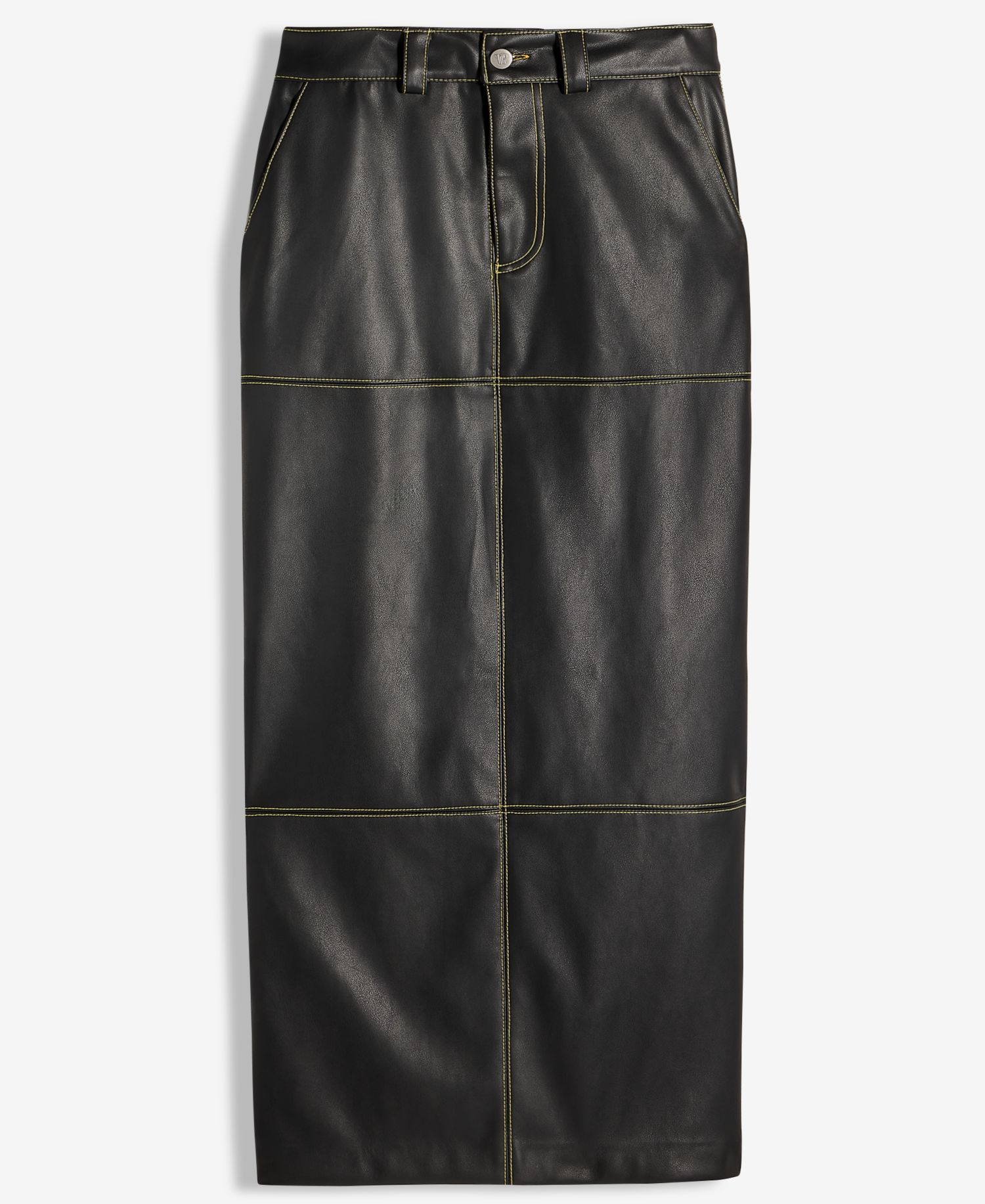 Women's High-Slit Faux-Leather Maxi Skirt