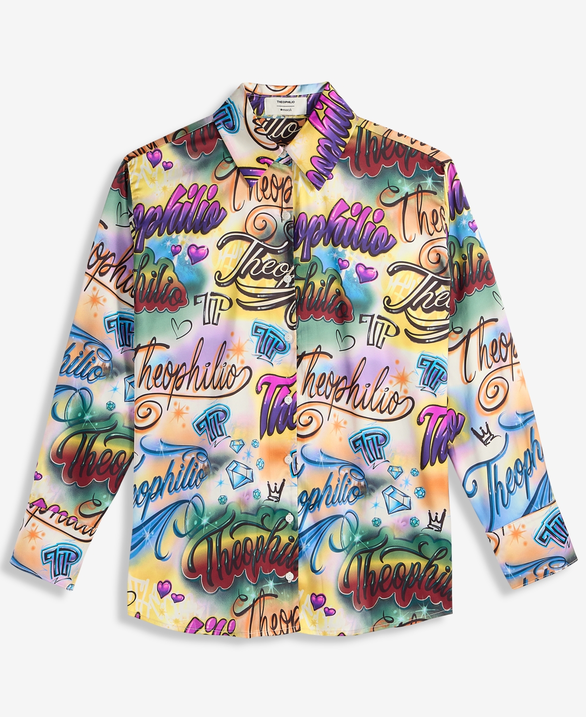 Theophilio X Macy's Women's Long-Sleeve Oversized Printed Blouse, Exclusive