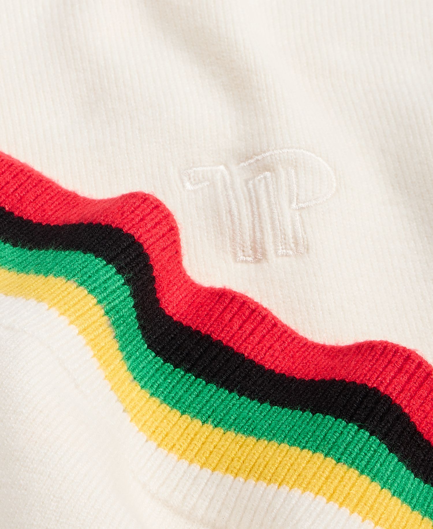 Women's Striped-Trim Crewneck Long-Sleeve Logo Sweater