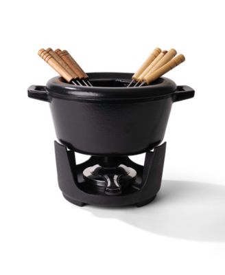 Nori Enameled Cast Iron Fondue Set, 8-Piece, 2-Qt.