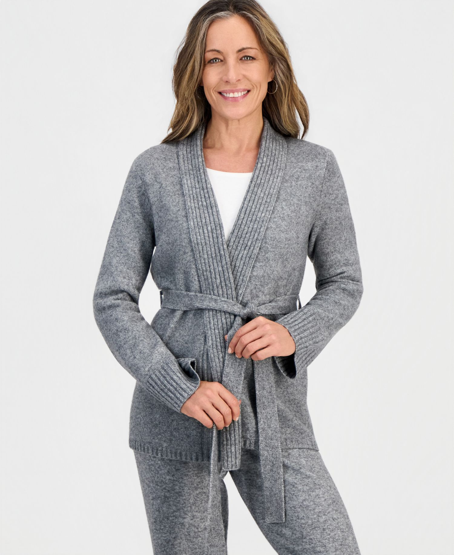 Petite Luxsoft Wrap Front Cardigan, Macy's Exclusive