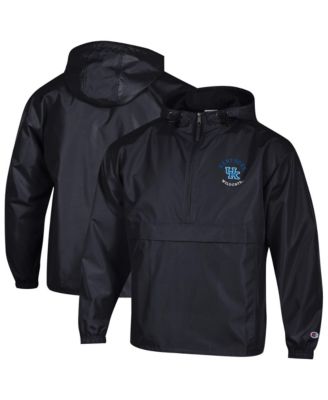 Men's Black Kentucky Wildcats Packable Hooded Windbreaker Half-Zip Jacket