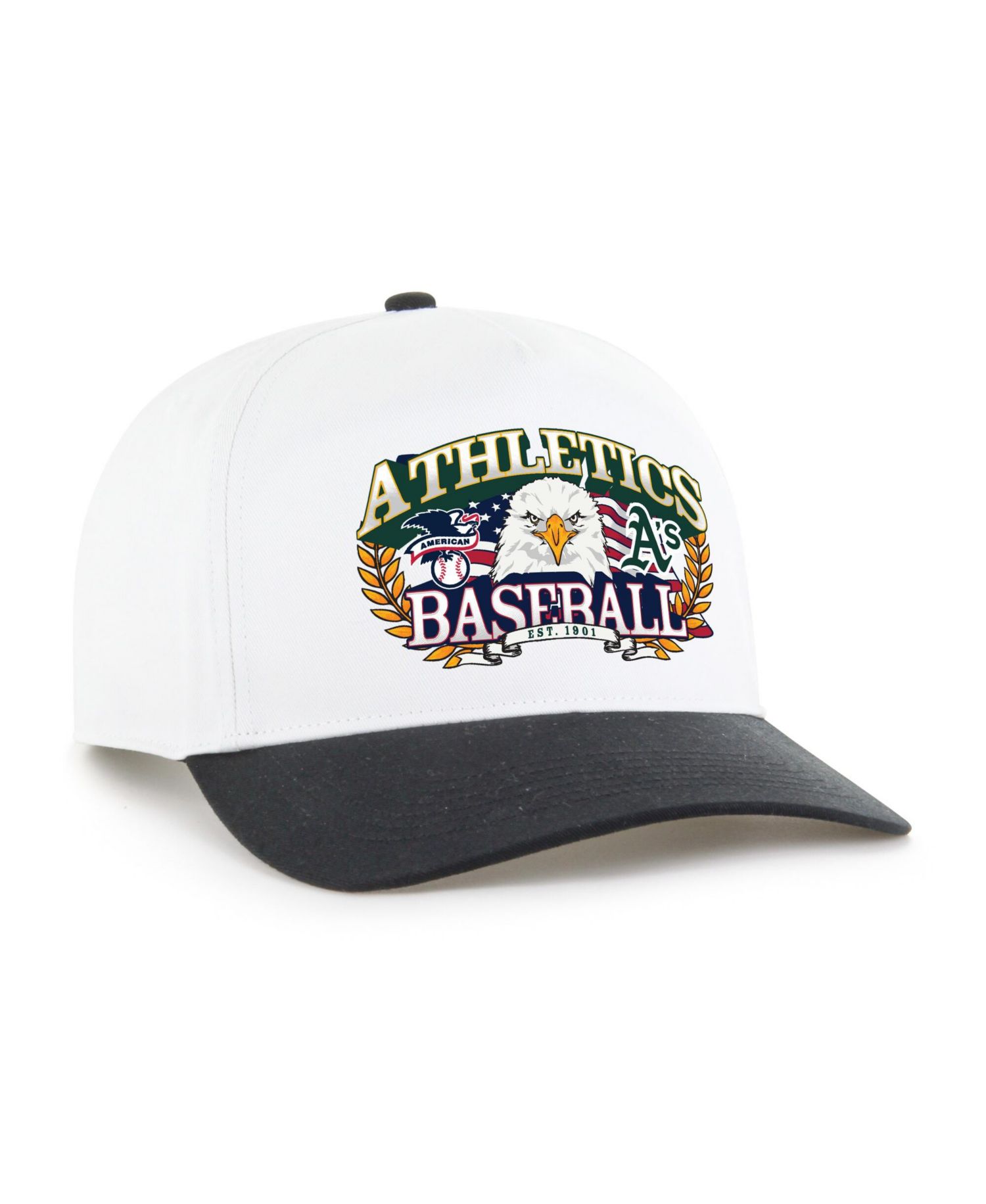 Men's White/Black Athletics Americana Eagle Hitch Adjustable Hat