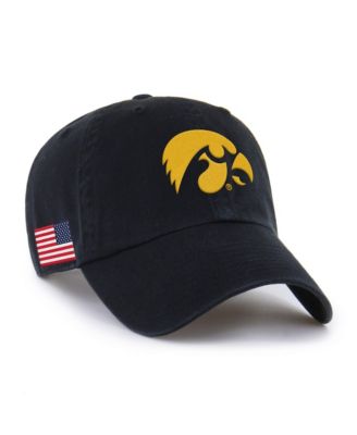 Men's Black Iowa Hawkeyes Americana Heritage Clean Up Adjustable Hat