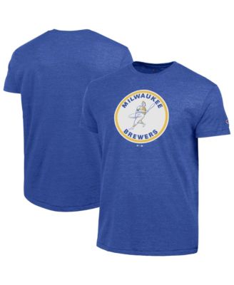 Men's Royal Milwaukee Brewers Cooperstown Logo Tri-Blend T-Shirt