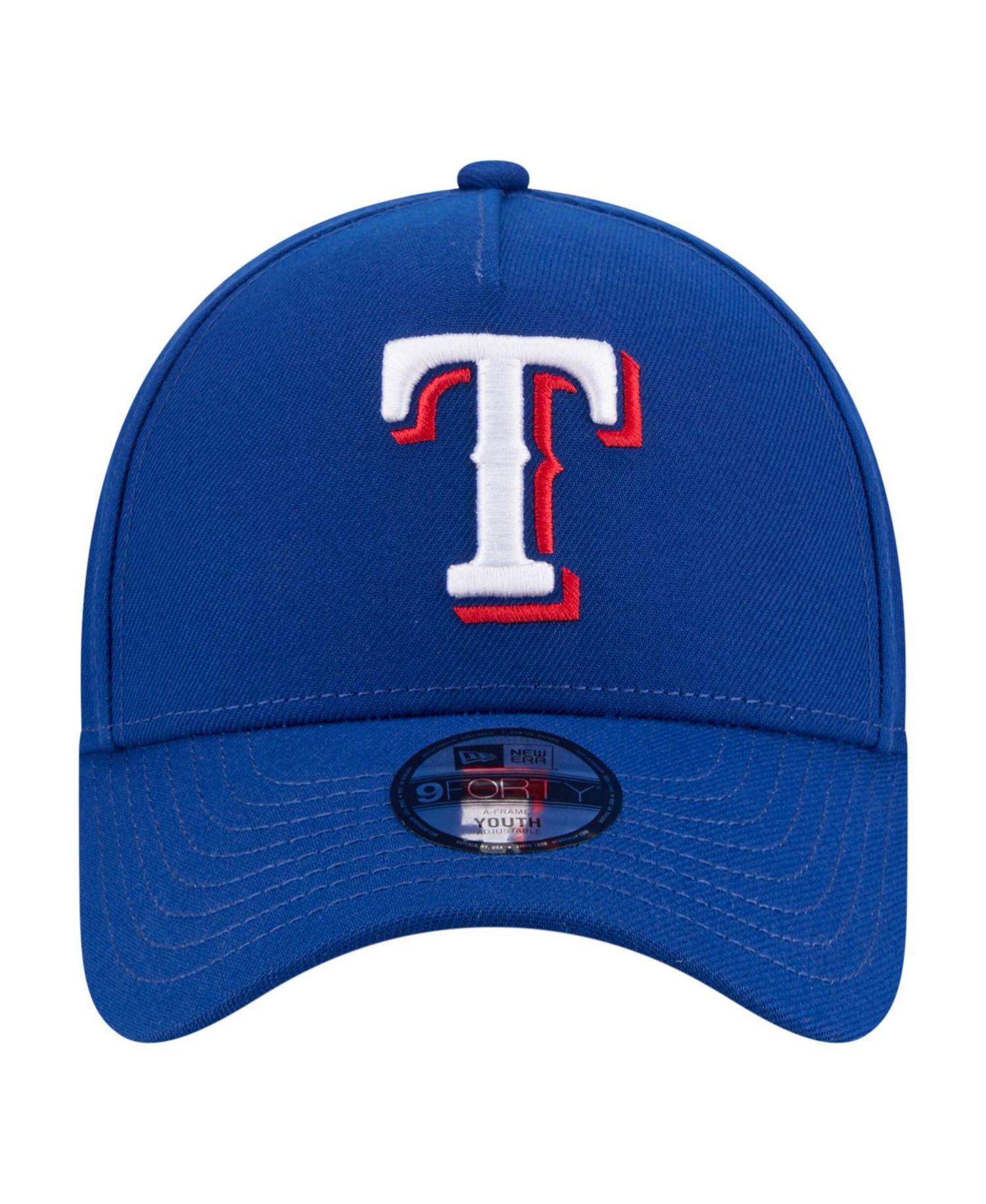 Big Boys and Girls Royal Texas Rangers 9FORTY A-Frame Adjustable Hat