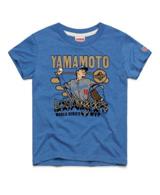 Big Boys and Girls Yoshinobu Yamamoto Royal Los Angeles Dodgers Player Graphic Tri-Blend T-Shirt