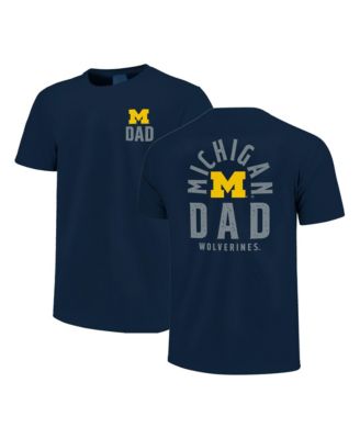 Men's Navy Michigan Wolverines Father's Day Mascot Overlay T-Shirt