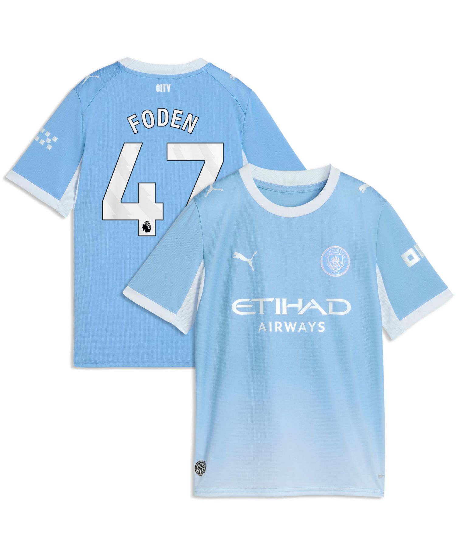 Big Boys and Girls Phil Foden Light Blue Manchester City 2026/27 Home Replica Jersey