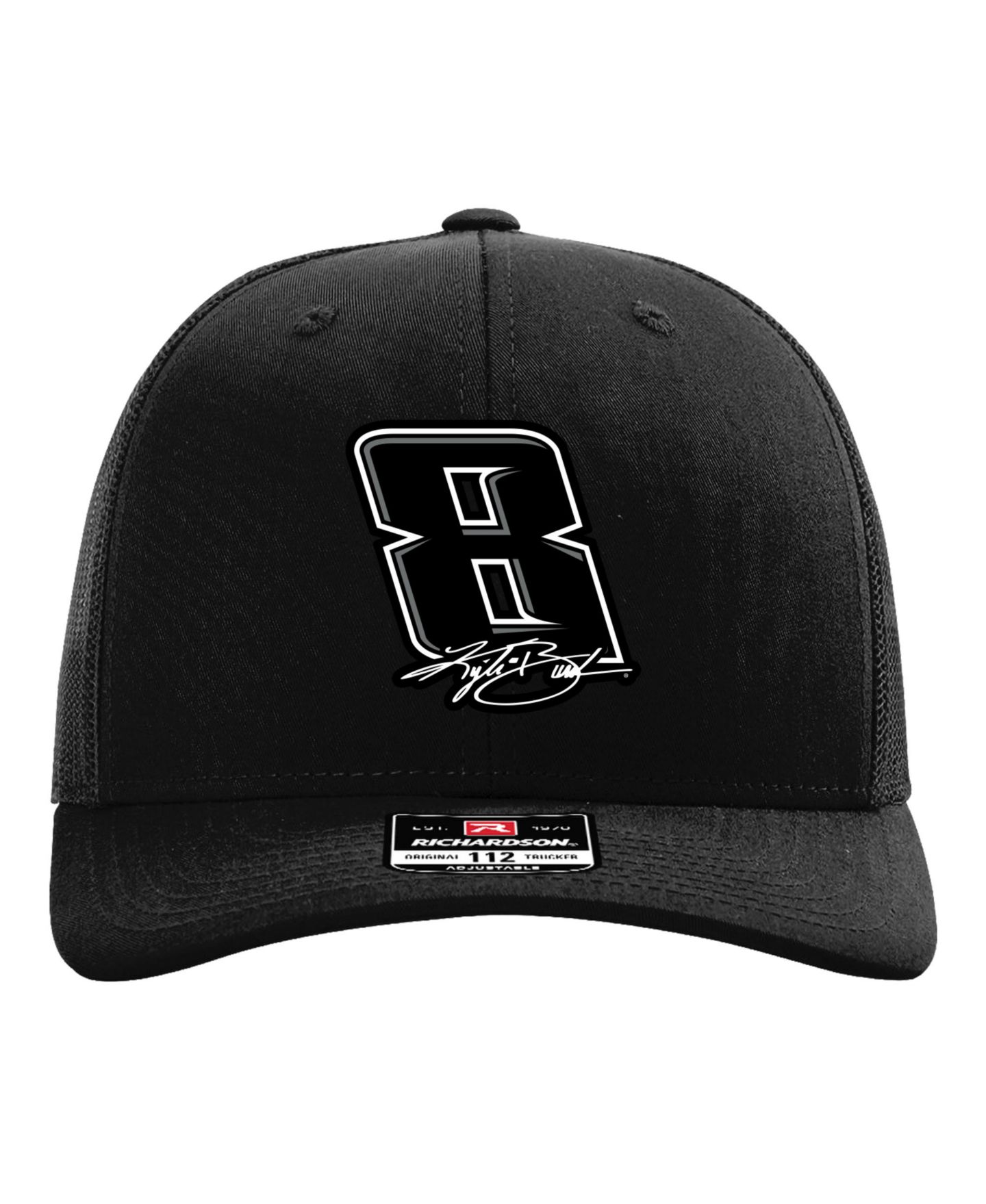 Мужская кепка Classic Ink Black Kyle Busch Snapback Trucker Hat — фото 2