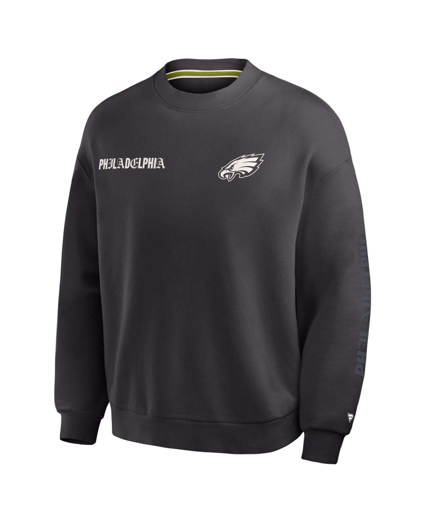 Men's Black Philadelphia Eagles Oversized Type Play Multi Sweatshirt