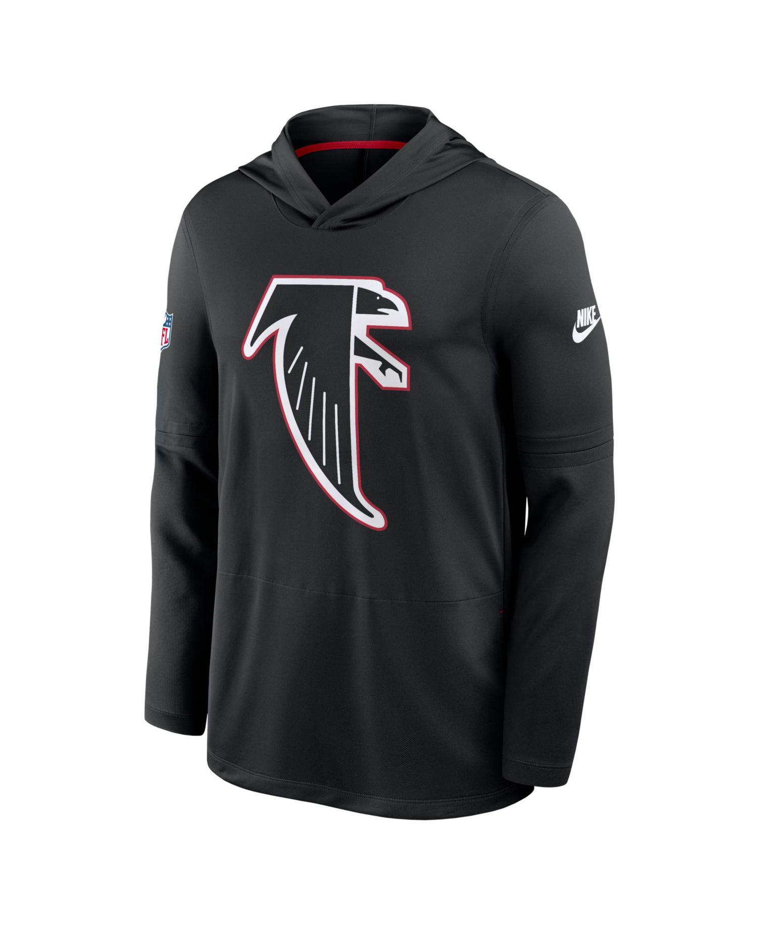 Men's Black Atlanta Falcons Sideline Dri-FIT Long Sleeve Hooded T-Shirt