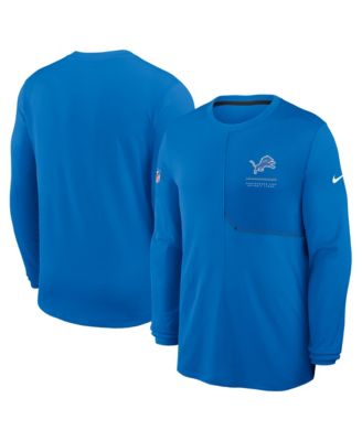 Men's Blue Detroit Lions Sideline Coaches UV Dri-FIT Long Sleeve Shirt