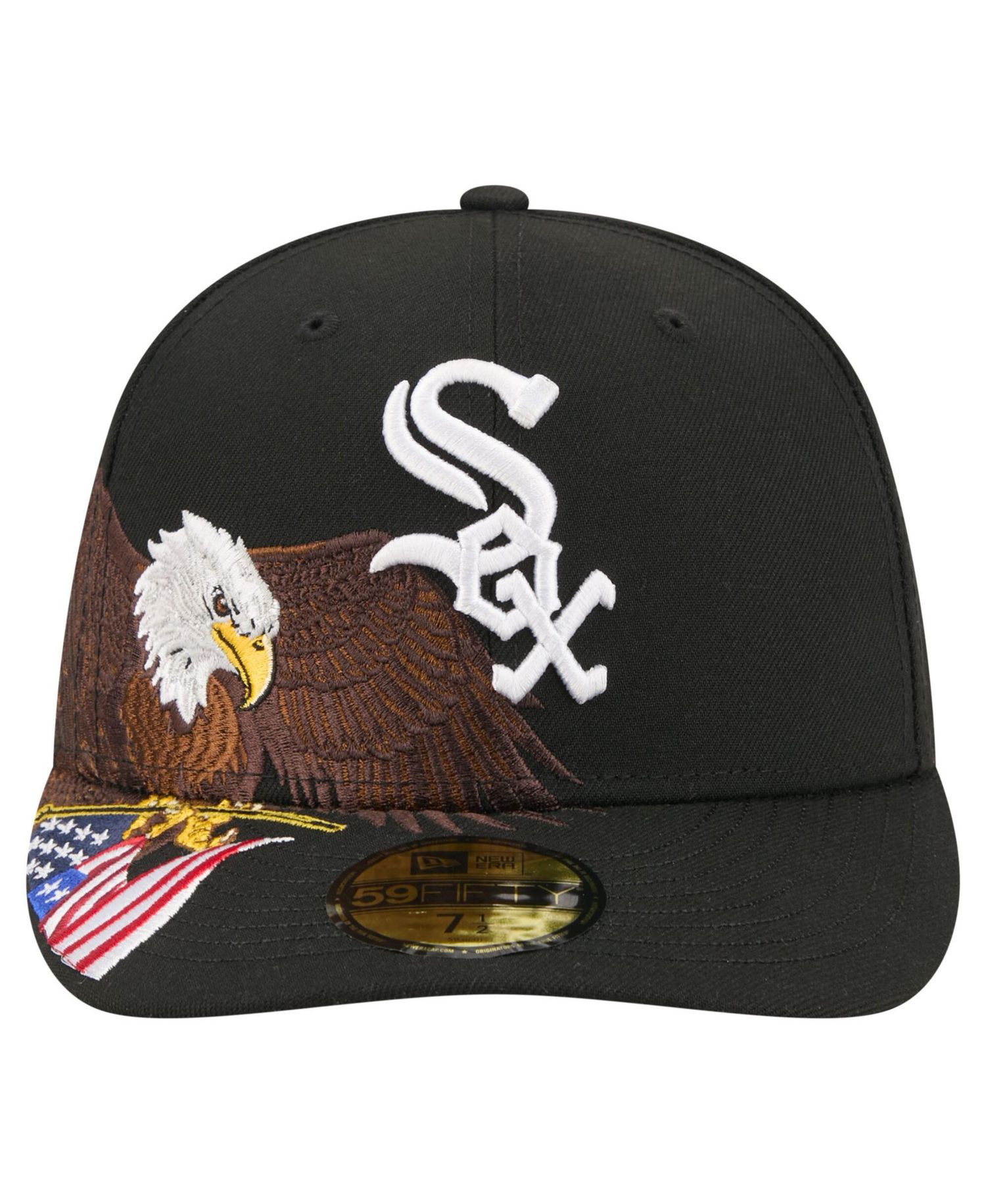 Men's Black Chicago White Sox Americana Bald Eagle Pre-Curved 59FIFTY Fitted Hat