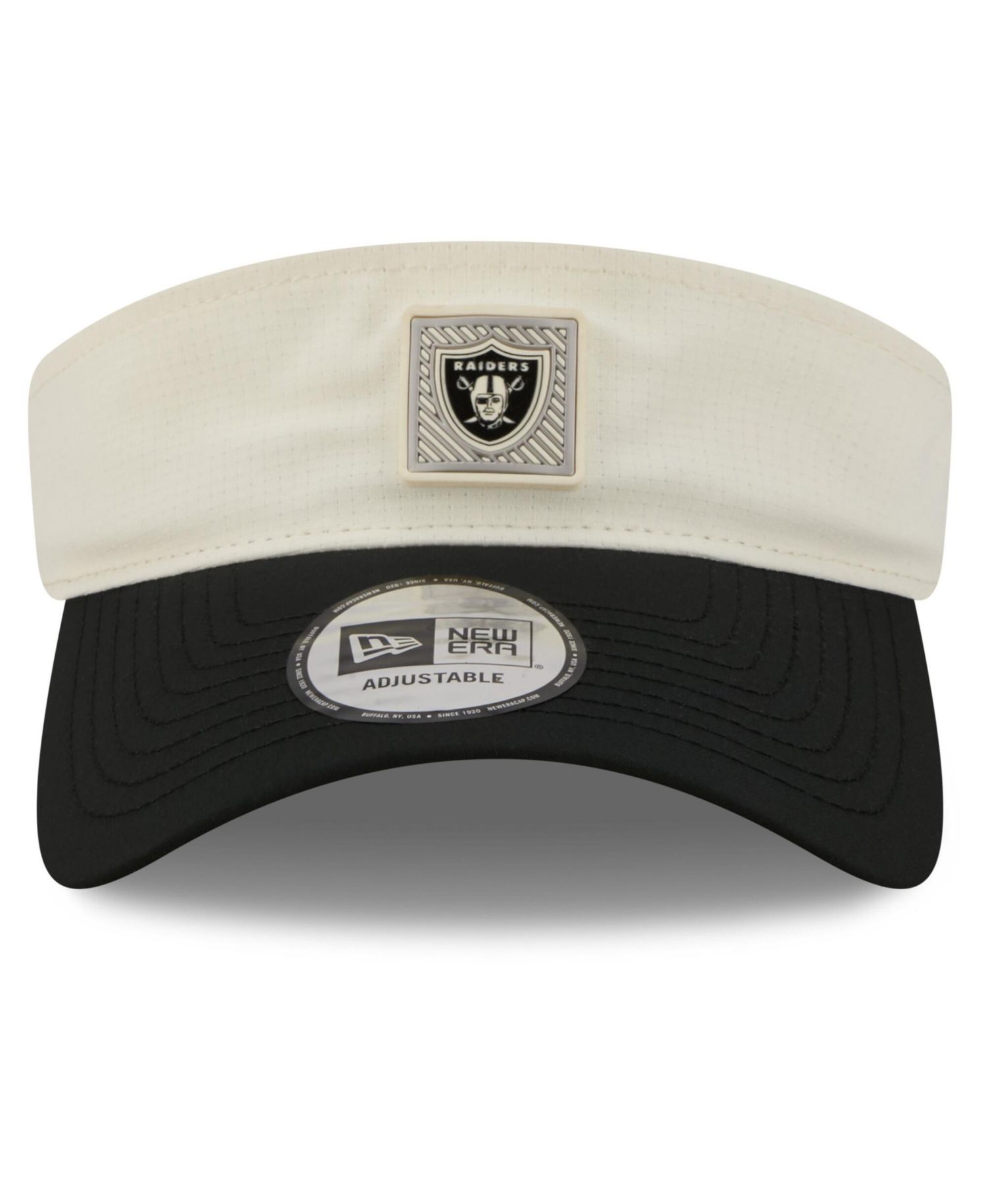 Men's Cream/Black Las Vegas Raiders 2026 NFL Training Camp Adjustable Visor Hat