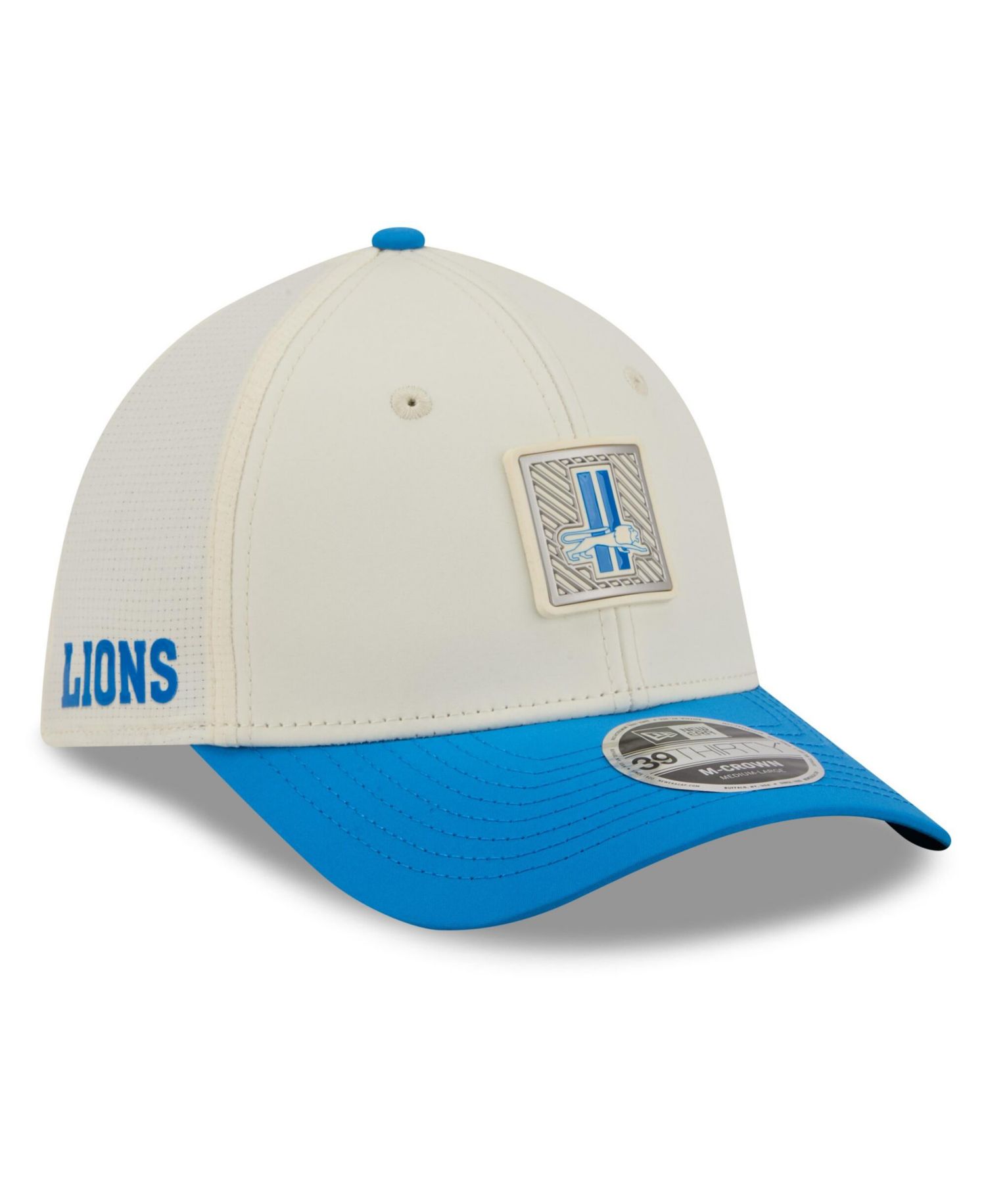 Men's Cream/Blue Detroit Lions 2026 NFL Training Camp 39THIRTY Flex Hat