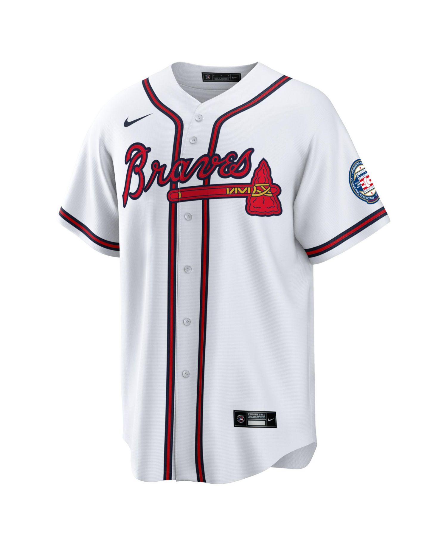 Men's Andruw Jones White Atlanta Braves Home Replica 2026 Hall of Fame Patch Jersey