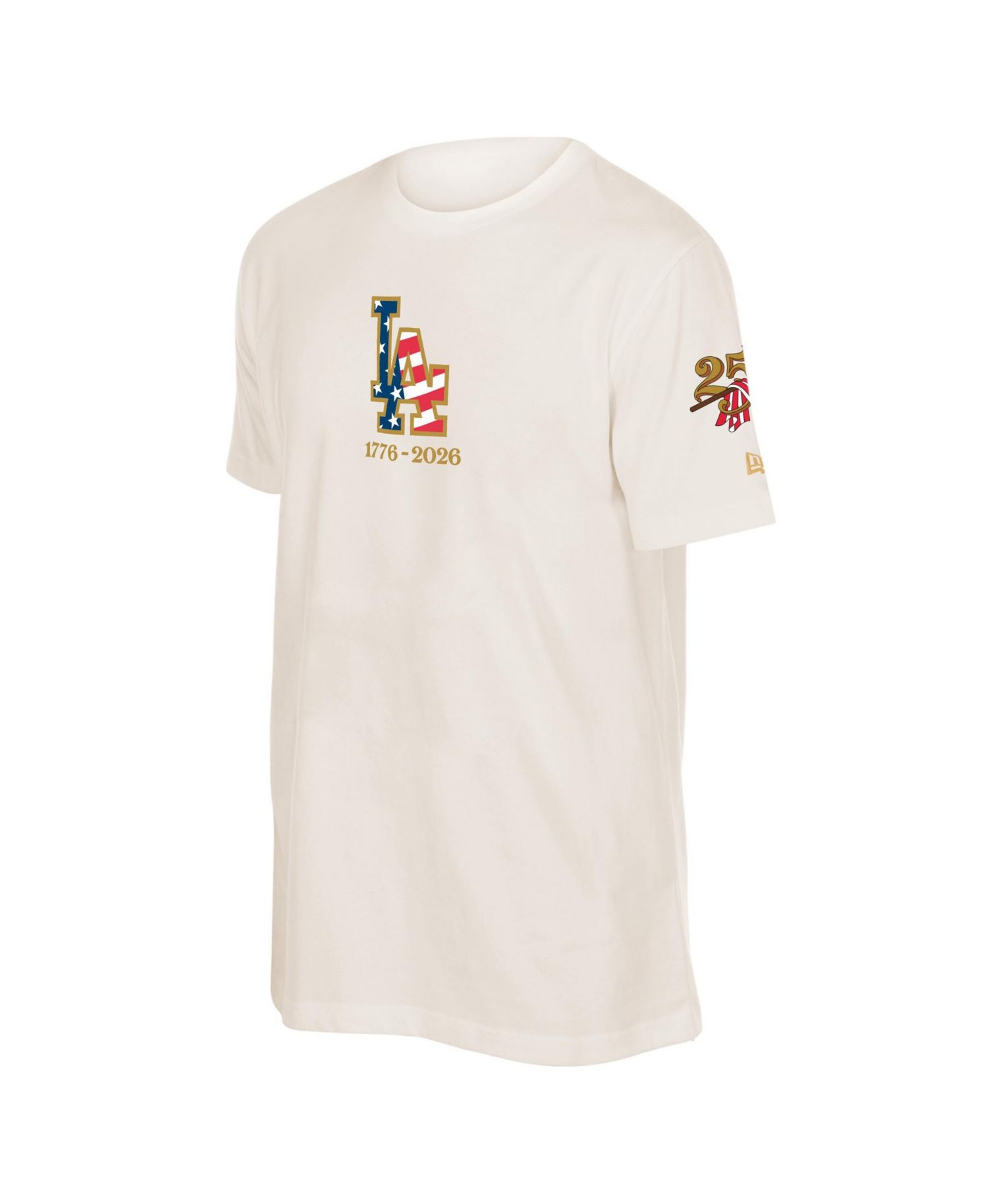 Men's Cream Los Angeles Dodgers 250th Fourth of July T-Shirt