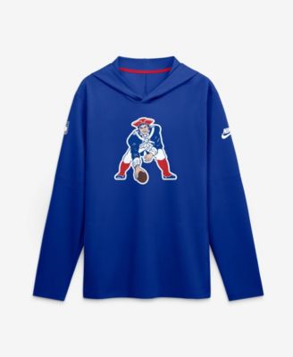 Men's Royal New England Patriots Sideline Dri-FIT Long Sleeve Hooded T-Shirt