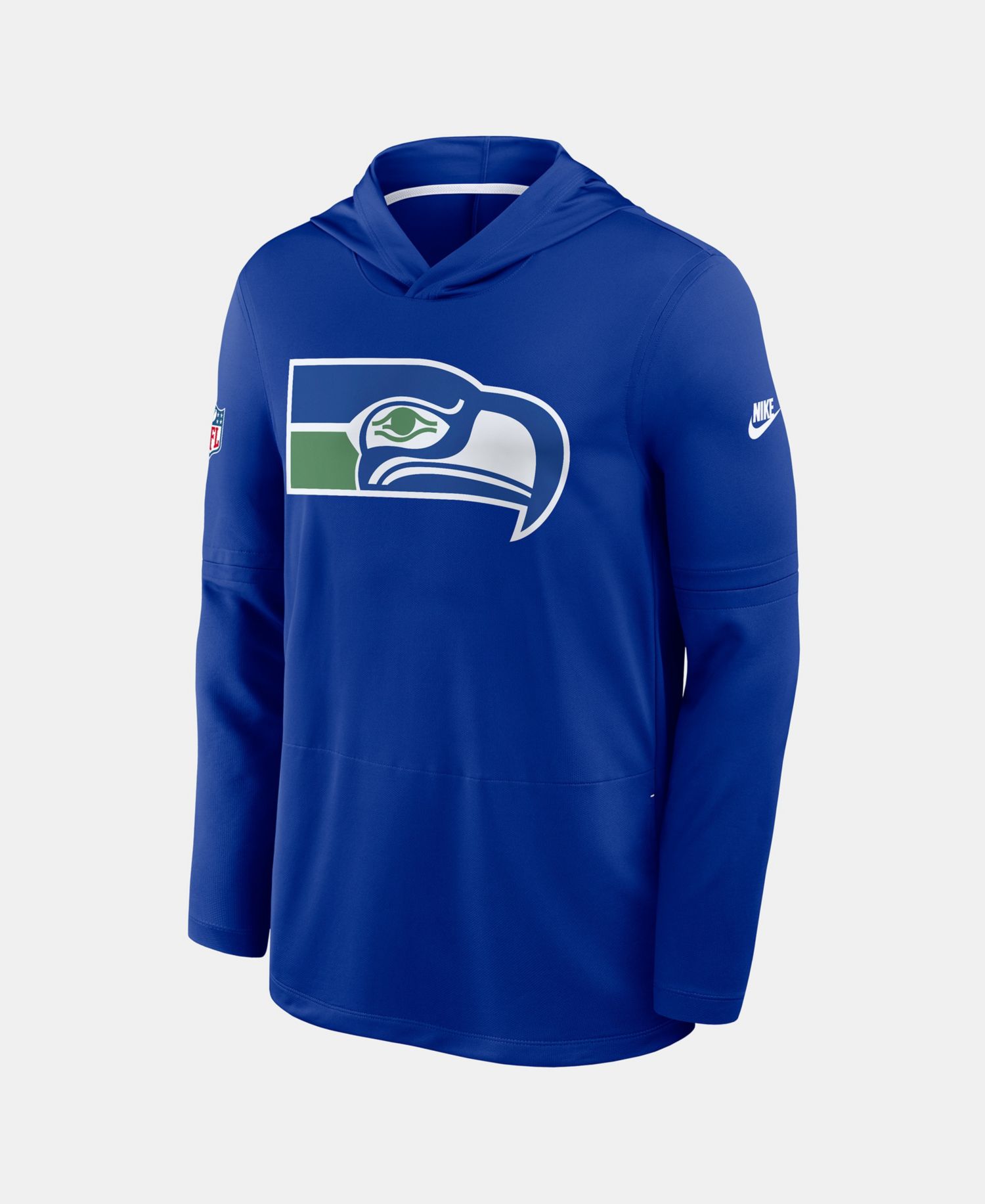 Men's Royal Seattle Seahawks Sideline Dri-FIT Long Sleeve Hooded T-Shirt