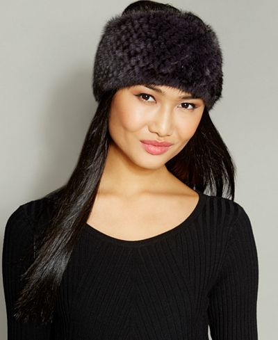 The Fur Vault Knitted Mink Fur Headband - The Fur Vault - Women - Macy's