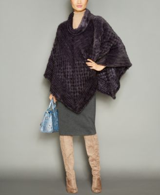 The Fur Vault - Knitted Mink Fur Fringe Poncho